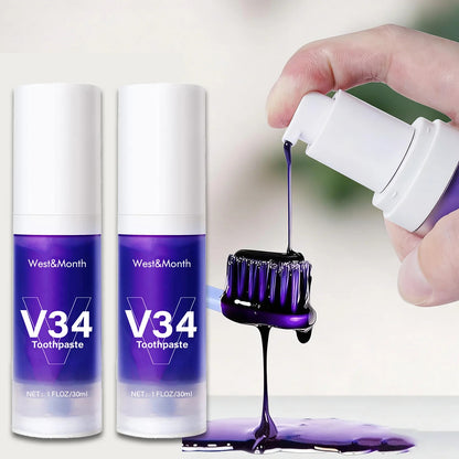 V34 Purple Teeth Whitening Pen – Instant Bright Smile in 2 Minutes